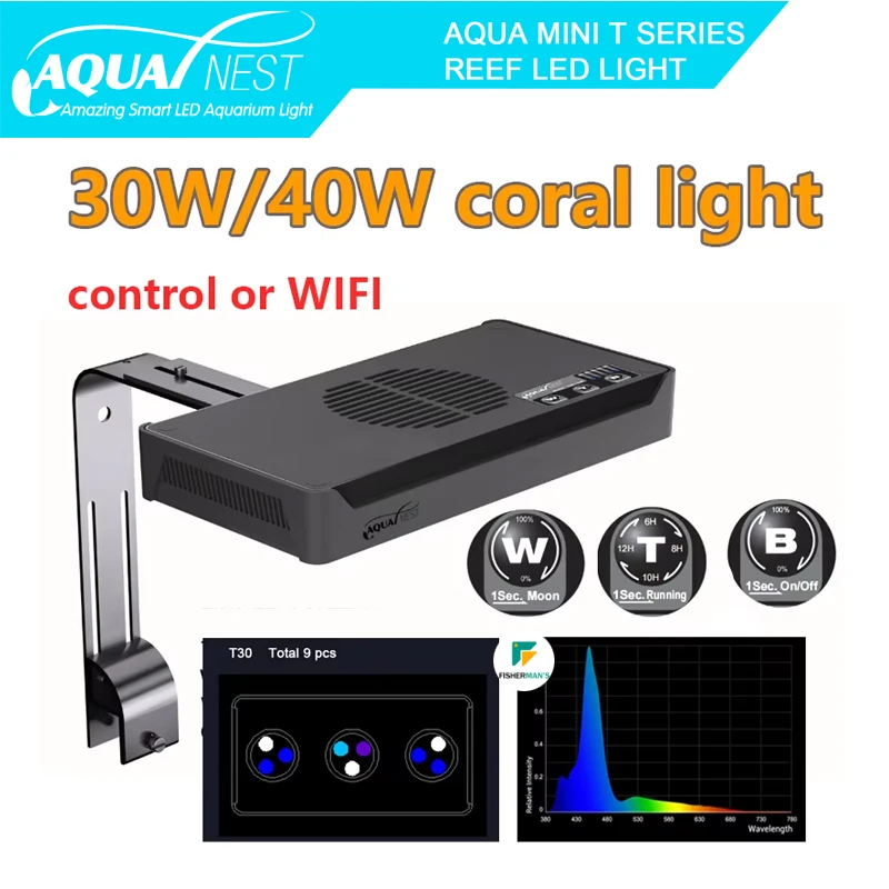 Marine Aquarium Led Lights - Aquarium-LED-Licht, Salzwasserbeleuchtung mit Touch-Steuerung für Korallenriff-Aquarium,