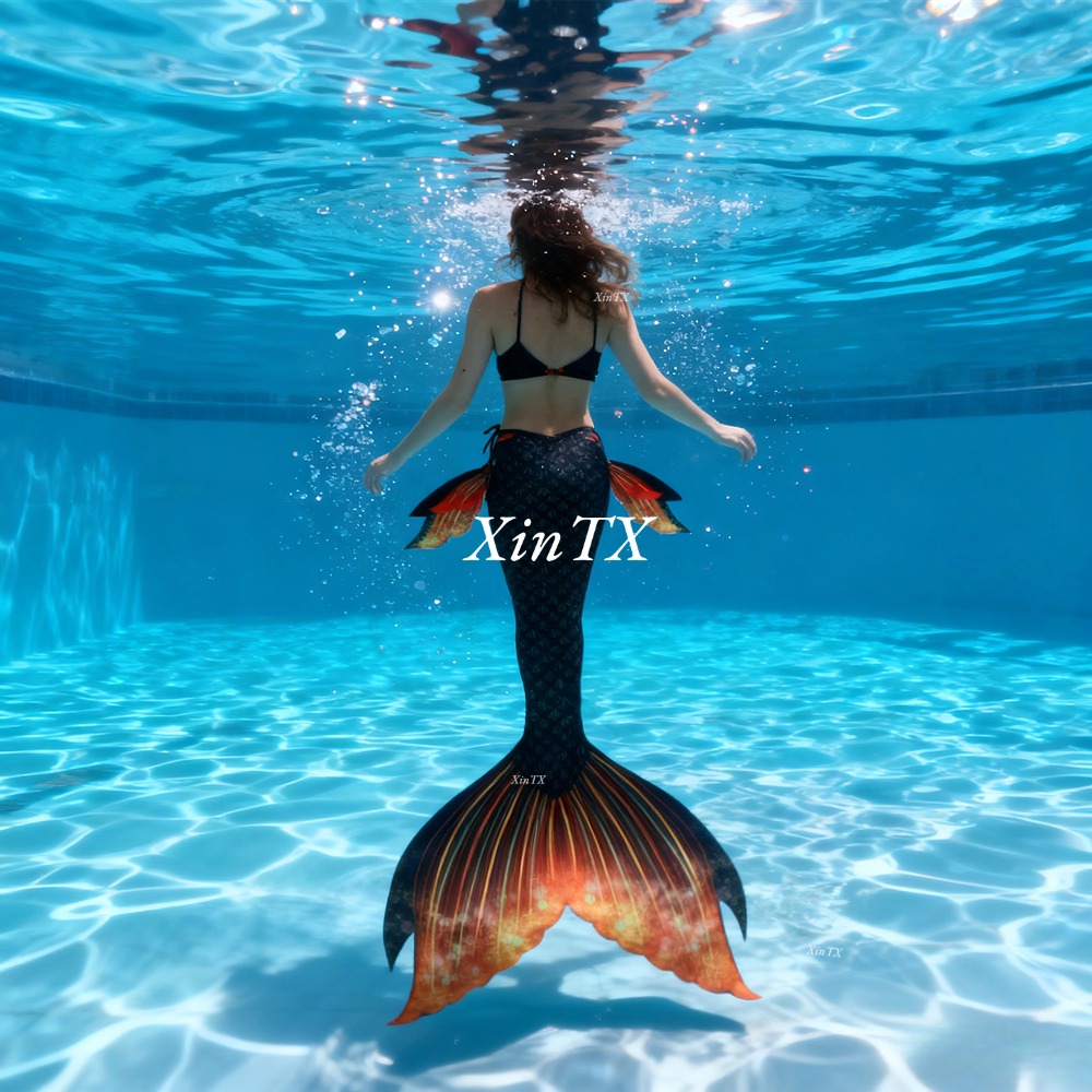 Aquarium & Marine Museum Kota Kinabalu - Erwachsenen-Meerjungfrauenflossen-Badeanzug mit passendem BH – Schwimmbekleidung
