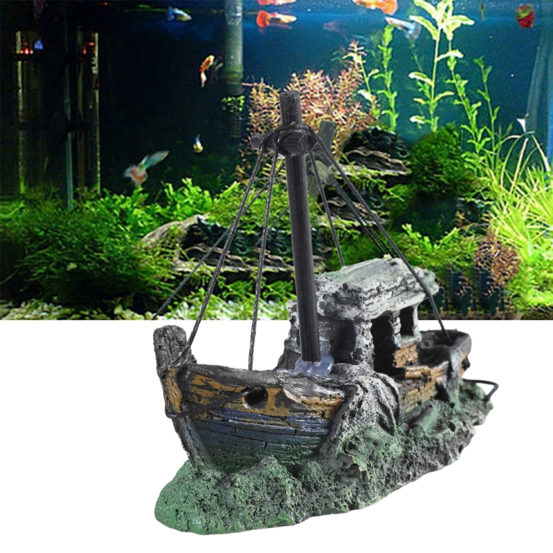 Aquarium Marineland - Aquarium versunkenes Schiff Dekoration Harz Aquarium